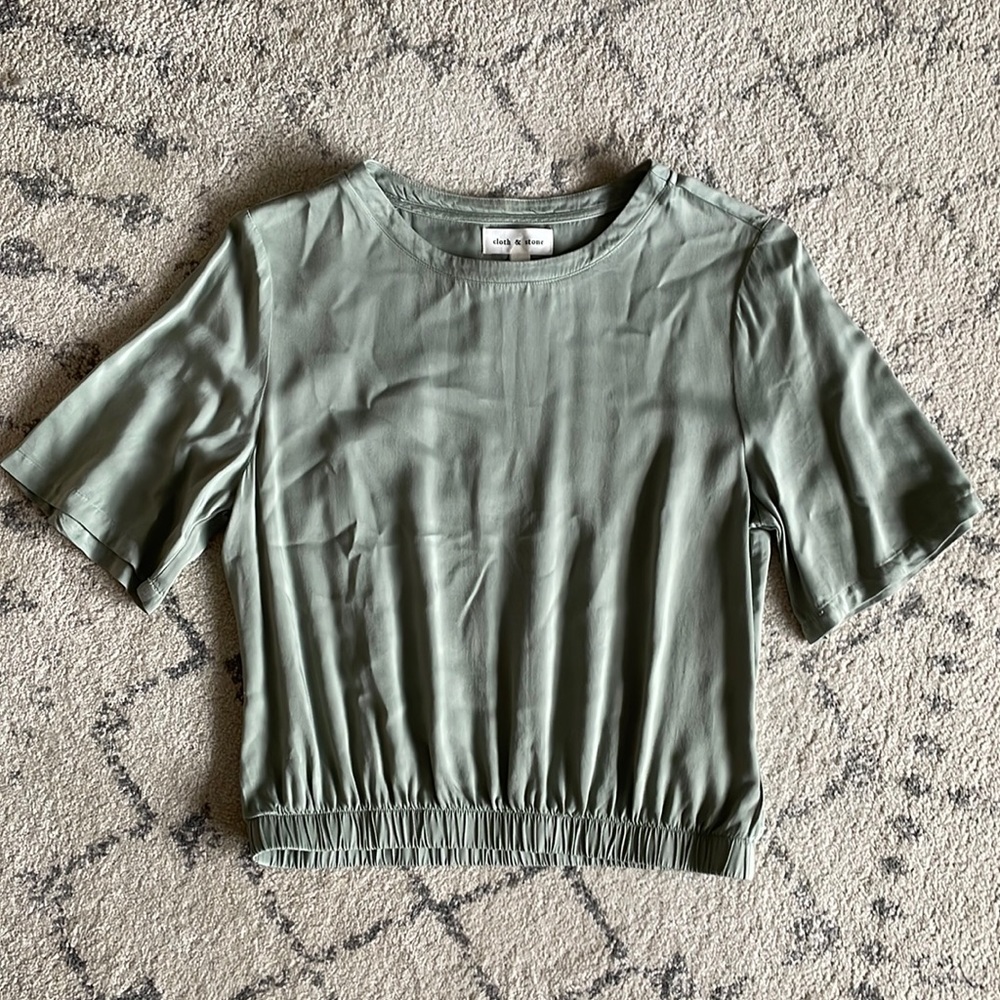 [Cloth & Stone] Satin Banded Top